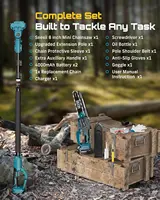 SEESII Polesaw High Branch Saw Cordless 8'' Electric Chainsaw with 3M Extension Pole for Tree Trimming Limb Cutter Pruner 8