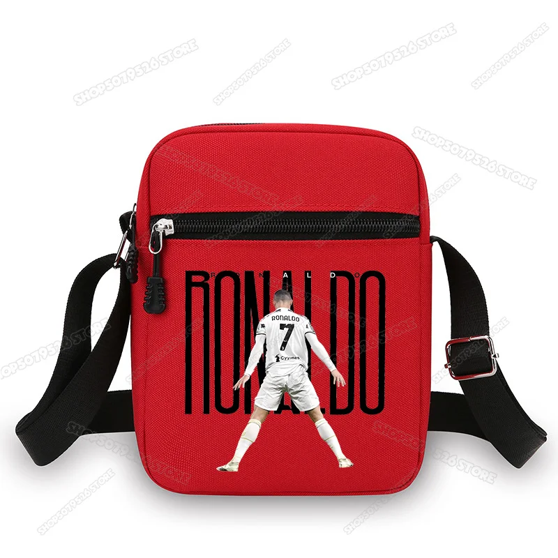 Ronaldo CR7 Men Crossbody Bags Kids Canvas Shoulder Bags Student Phone Pouch Outdoor Sport Satchels Casual Daily Messenger Bag