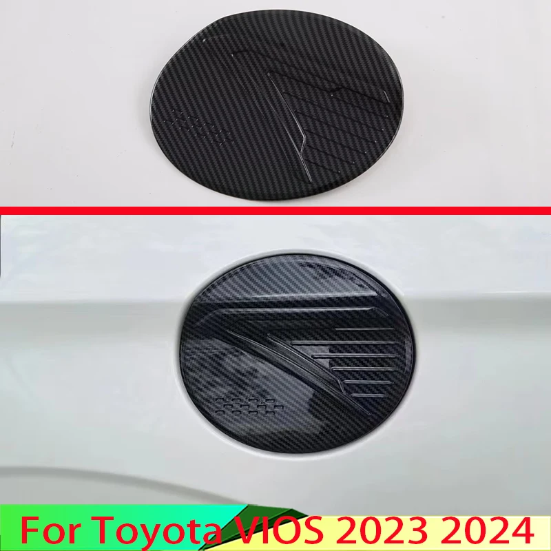 For Toyota VIOS 2023 2024 Car Accessories Carbon Fiber Style Fuel Tank Cap Cover Car Styling Trim Oil Cap Protective