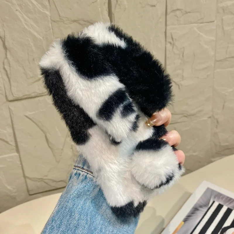Cute Rabbit Design Fluffy Phone Cases for iPhone 17 16 15 14 13 12 11 Pro Max Women Nice Covers view 6