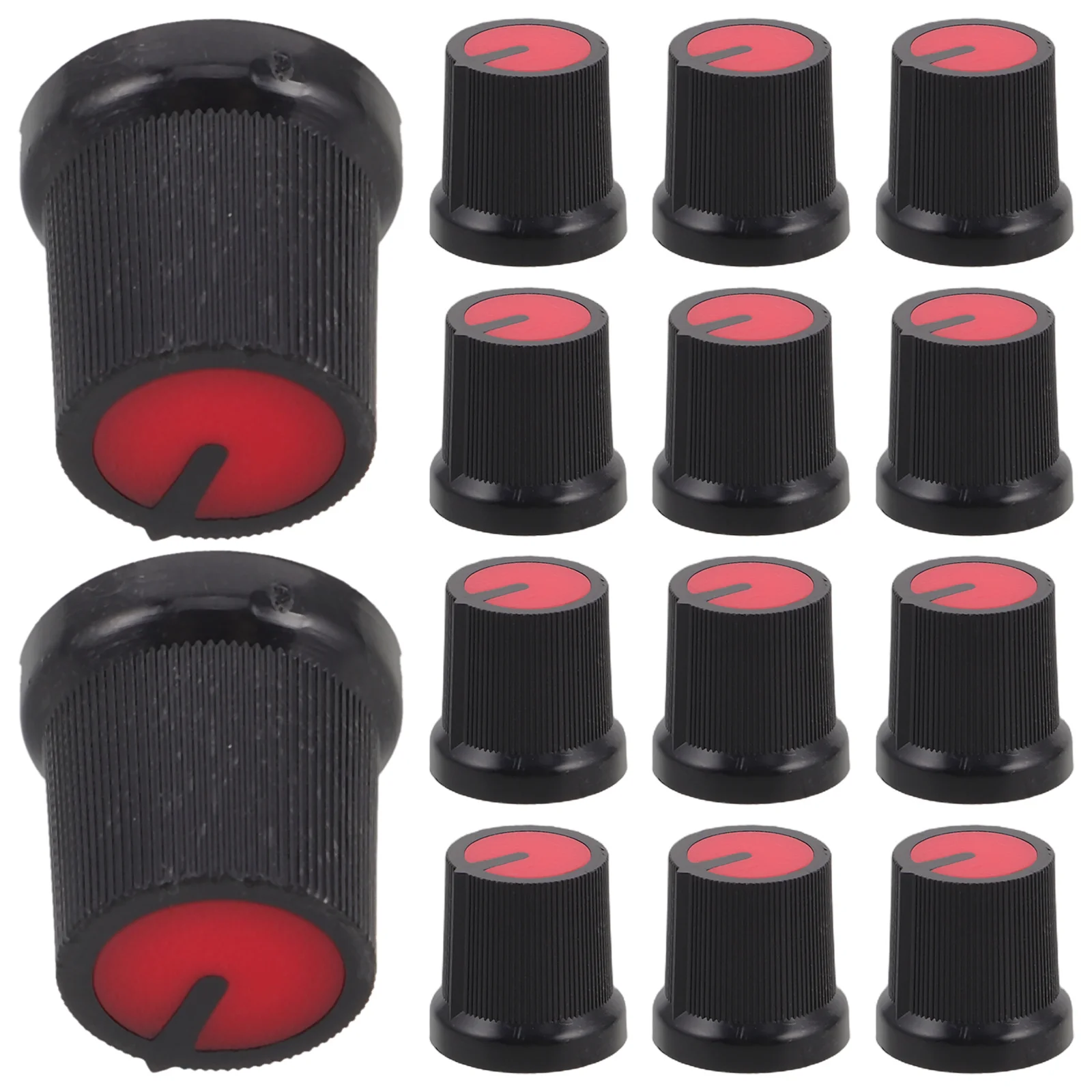 

50Pcs Amplifier Potentiometer Control Knobs Red Plastic Plum Blossom Design for Guitar Bass Electric Guitar Volume Replacement