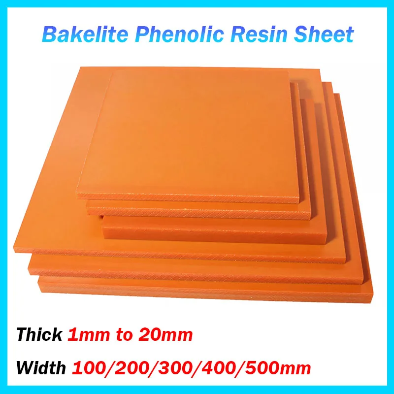 Placa de baquelita eléctrica naranja y roja, tablero aislado, hoja de resina fenólica, resistente a la temperatura, grueso de 1mm a 20mm