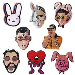 American singer patch Bad bunny funny embroidery Iron On badge clothes hat DIY decorative accessories mendable gloves shoes