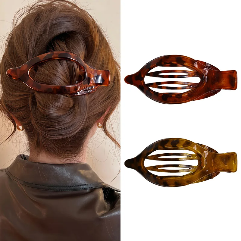 2 stücke/3 stücke Neue Große Haar Klaue Clip Einfache Brötchen Maker Entenschnabel Haar Clip für Pferdeschwanz Hochsteckfrisur blatt Form Greifen Haarspangen für Frauen – Detail 3