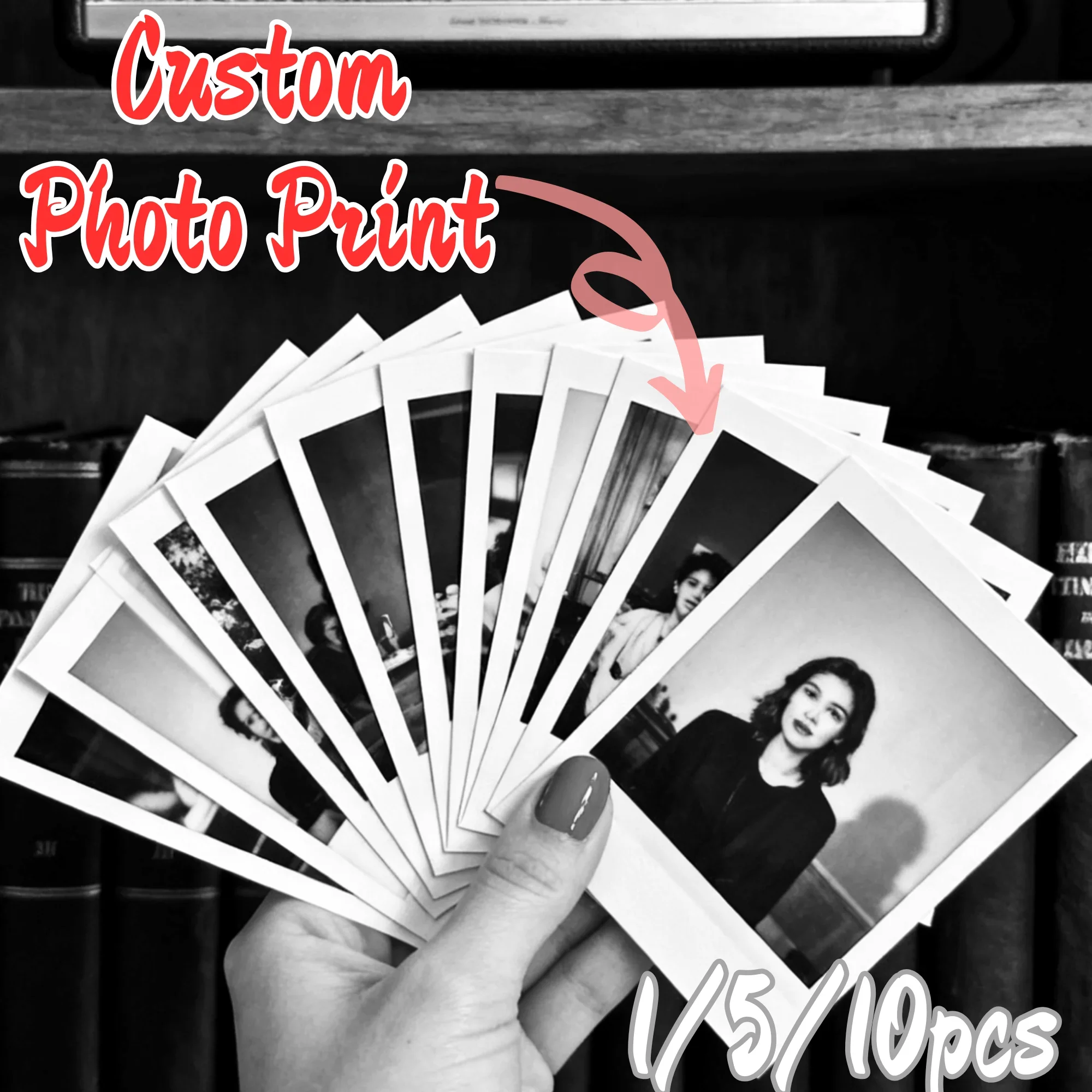 Custom Photo Paper Print Diy Art Pictures Scenery for Birthday, Wedding Party, Black, White, Colorful Image Gift  1/5/10pcs