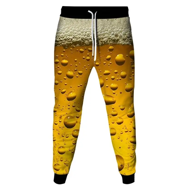 Calça de corrida masculina e feminina, cerveja, coquetel, vinho, bebida, saúde, estampa de garrafa, sweatpant, calças de festa ao ar livre, moda casual, tamanho S-6XL