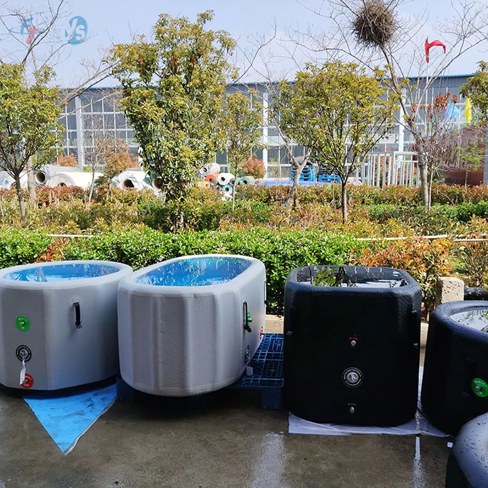 Outdoor White Inflatable Ice Bath Tub Foldable Cold Plunge Tub For Sports Recovery Athletic Cold Water Therapy