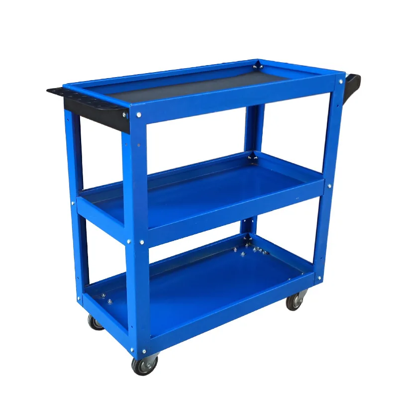 Mechanical Workshop Tools with Wheels, Tool Carts 3-layer Mobile Tool Car, Multifunctional and Heavy-duty Auto Repair Parts Car