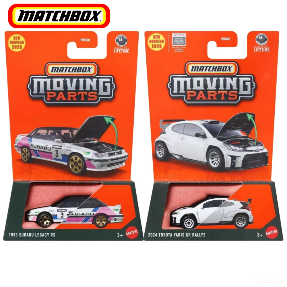 Nuevo Set Matchbox 2026 de Metal Fundido a Presión a Escala 1:64 FWD28 - Colección de Juguetes con Piezas Móviles Subaru Legacy RS 1993 y Toyota Yaris GR, Regalo