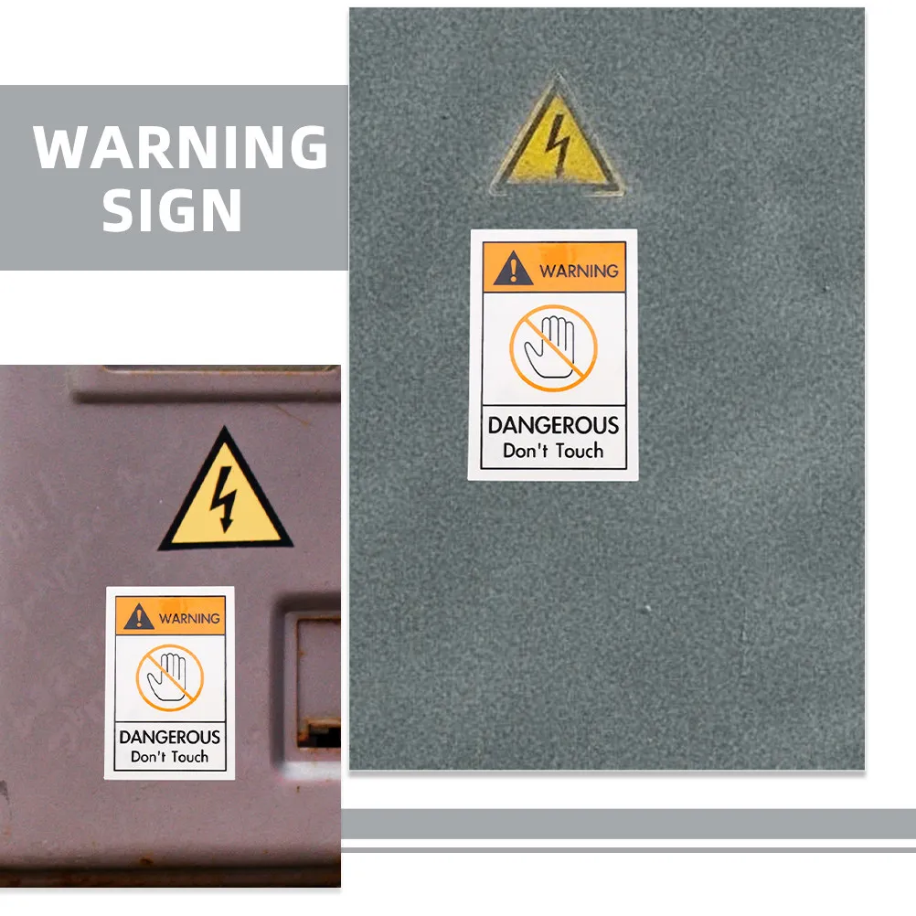 3Pcs Do Not Touch Warning Stickers PVC Safety Sign Decals Bright Clear Pattern Long Distance Visibility for Warehouse Equipment
