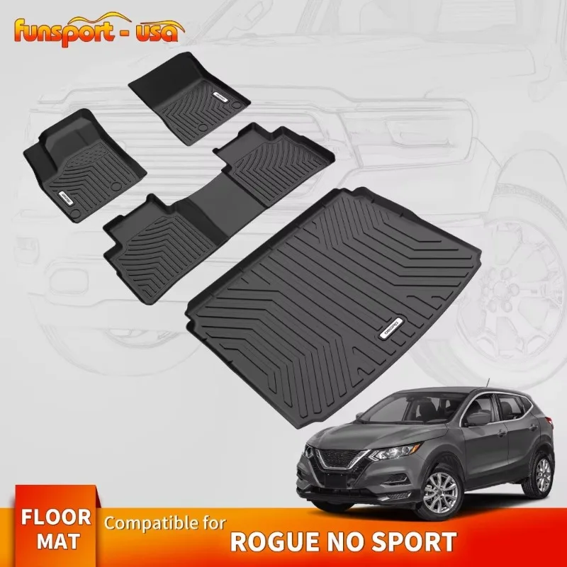 

Floor Mats Trunk Cargo Liner for 2021-2024 Nissan Rogue TPE All Weather Liners United States