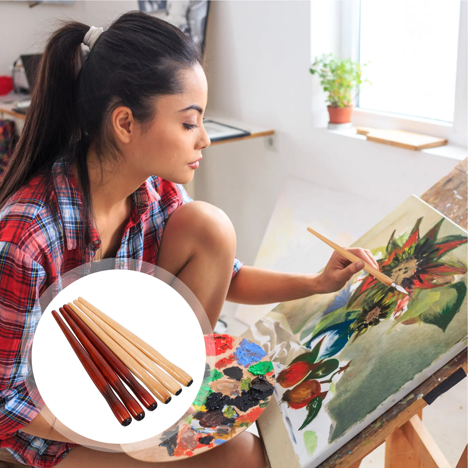 

6Pcs Wooden Dip Pen Holder Versatile Nib Holder for Calligraphy Comic Painting Drawing Calligraphy Supplies Dip Penholder