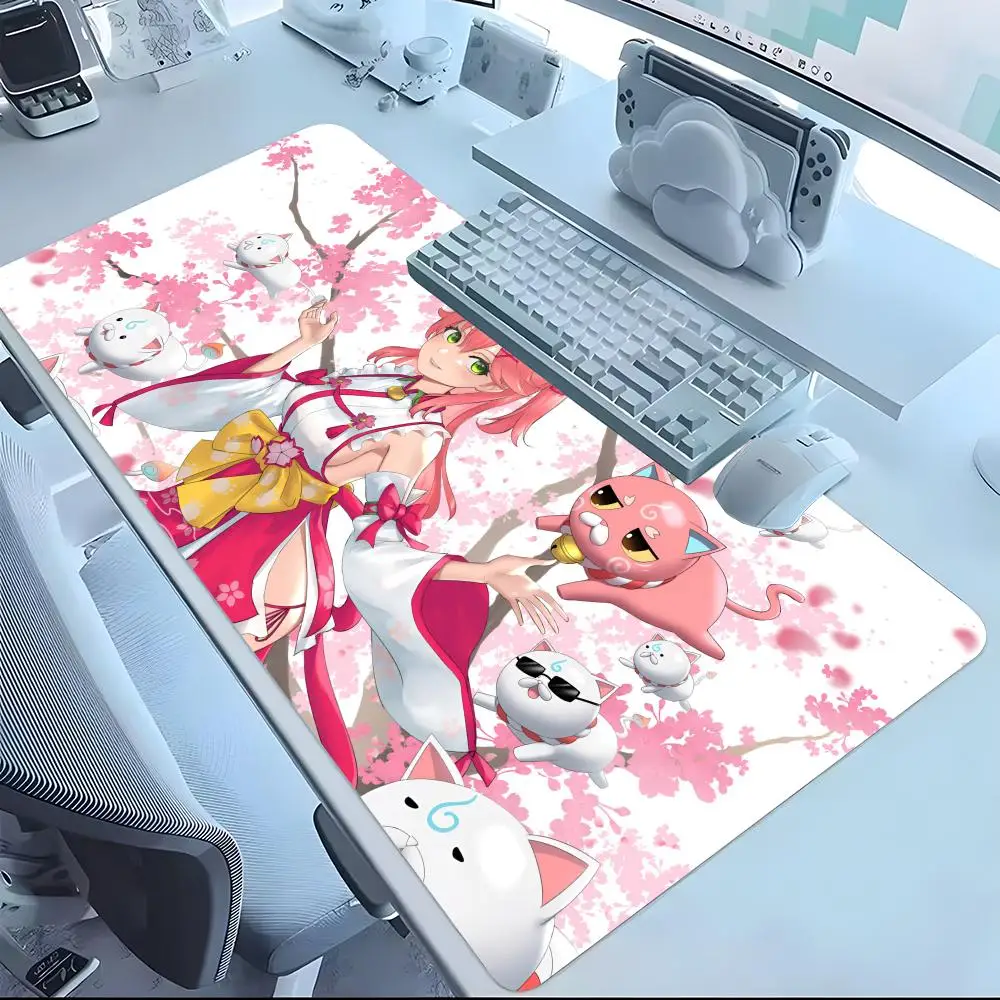 

Hololive Sakura Miko Mouse Pad Mousepad Laptop Office Deskmat Large Black Gamer Non-slip Keyboard Rubber Mause Pad