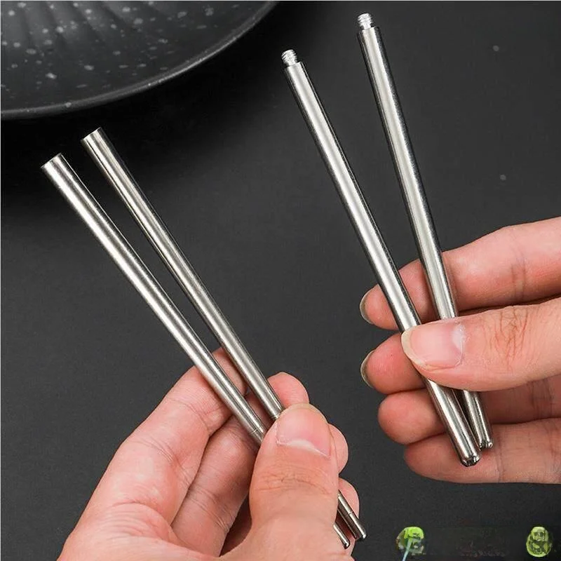 Durable Stainless Steel Assembly Chopsticks Two Sections Detachable Portable Draw Box Universal Disassembly Chopsticks