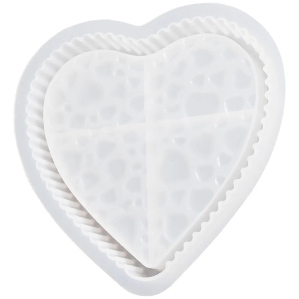

Heart Shape Silicone Mold Decorative Tray Storage Box DIY Multi function Wear resistant White Jewelry Craft Home Supply