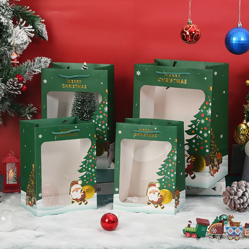 10/20pcs Christmas Bags Decorations Waterproof Window Santa Gift Bag Cristmas Navidad Xmas Cookies Packing Bag