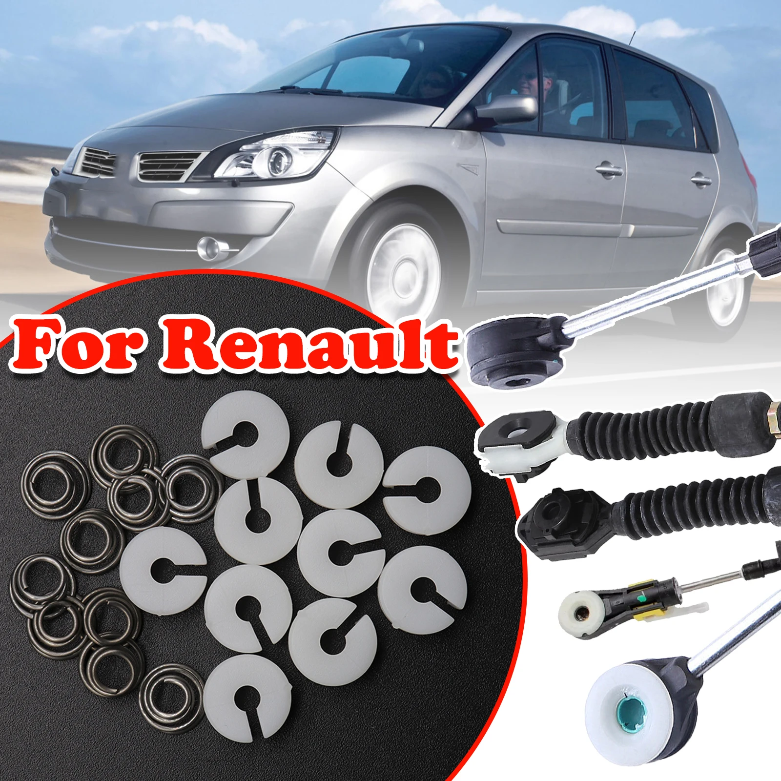 

For Renault Manual Gearbox Shift Cable Linkage Control Bushing Gear Shifter Lever Connect Bush Spring Repair kit Accessories