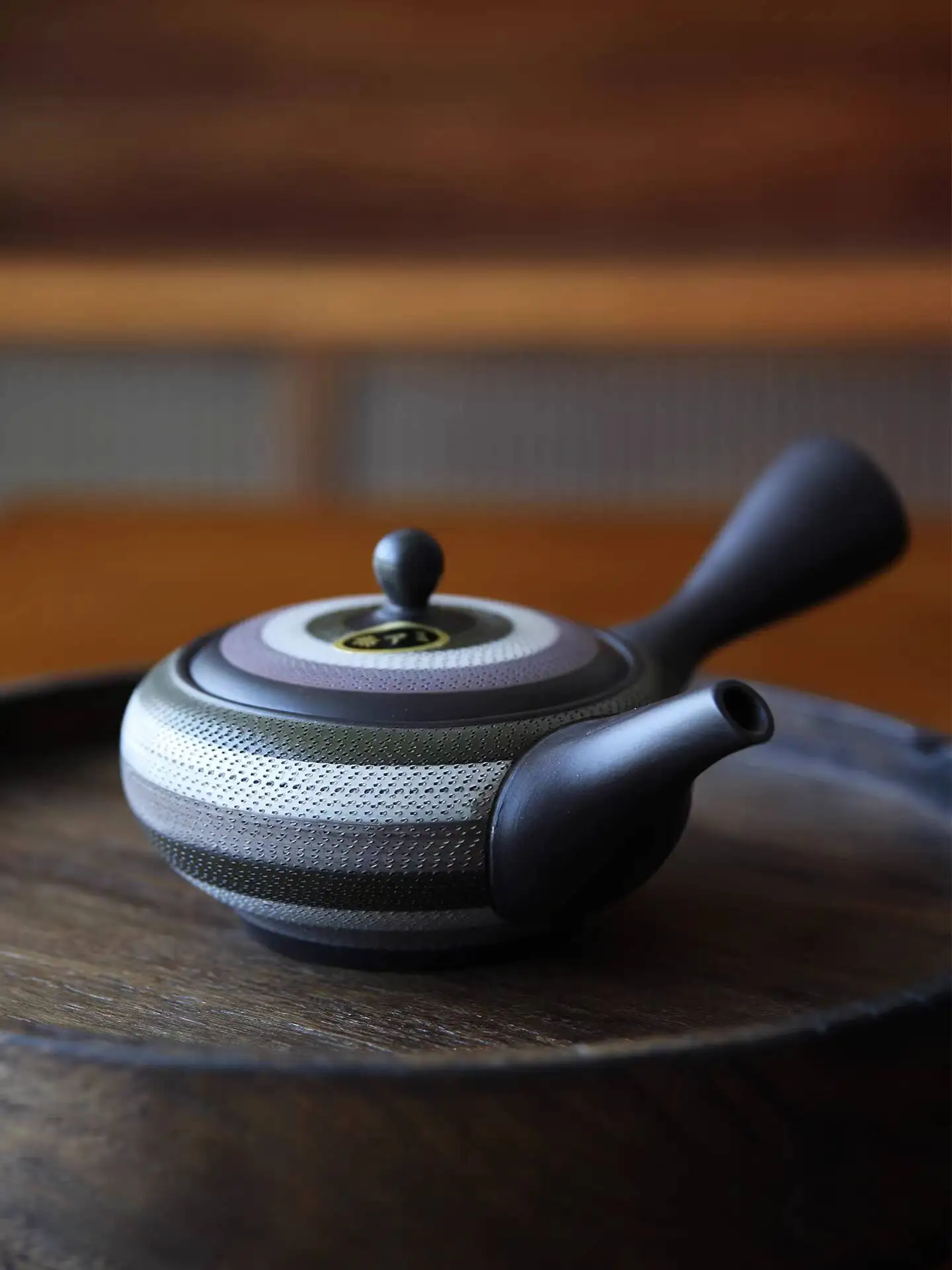 New Japanese Imported Tokoname Ware Black Clay Side-Handle With Stainless Steel Filter Straight-Handle Ceramic Teapot Tea Set