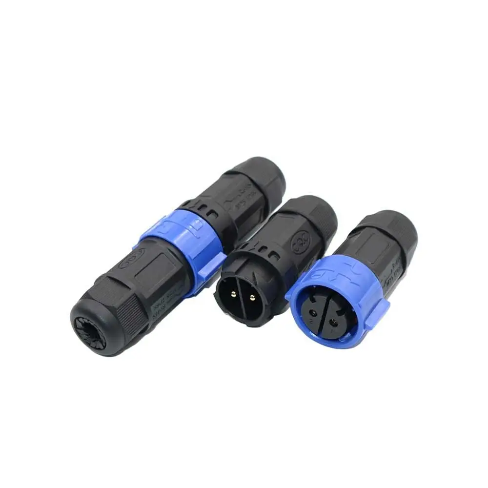 M25 Bayonet Waterproof Connector 2 Pin Nylon Material Solder Type 35A Led Power IP68