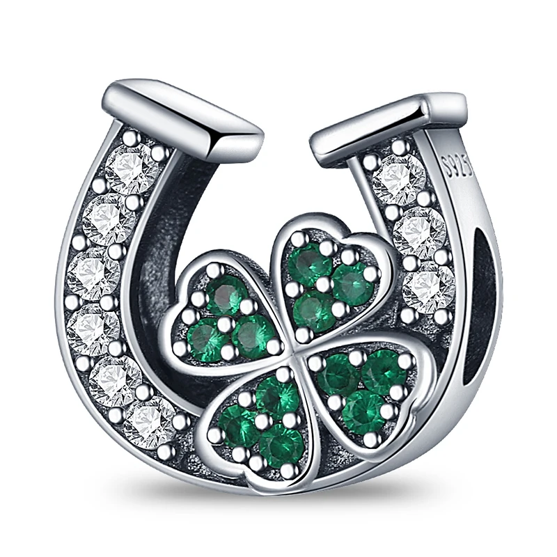 2024 New Original 925 Sterling Silver Lucky Four Leaf Clover Charm Beads Fit Pandora Bracelet Necklace DIY Women Jewelry Gift