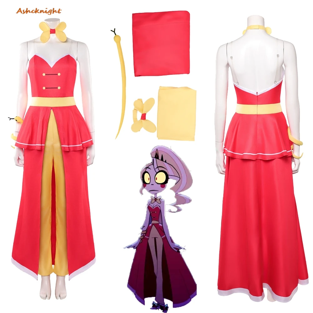 

TV Hell Inn Cosplay Charlie Top Pants Cloth Women Adult Party Disguise Roleplay Female Halloween Costume Carnival Outfits Suit