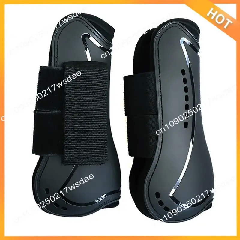 

X08A 1Set Horse Leg Protective Boots Adjustable PU Neoprene Horse Splint Boots Leg Protection Support For Training Racing C