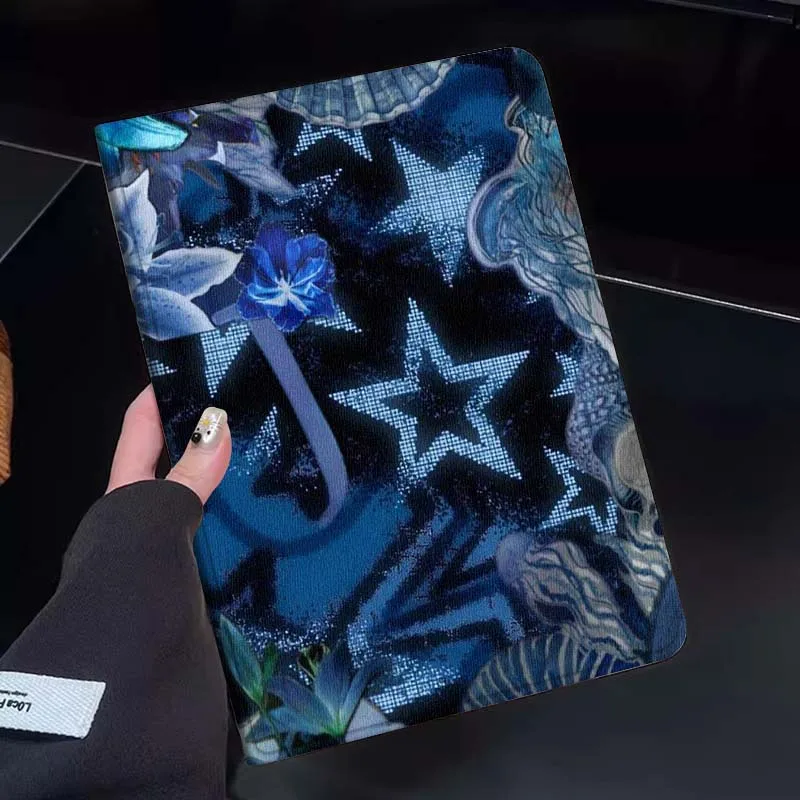 

Blue Starry Floral Pattern Tablet Case For Huawei Honor MatePad MediaPad Air 5 6 7 11 V6 V7 V8 V9 X9 X8 T10 T10s C5e T5 Gift