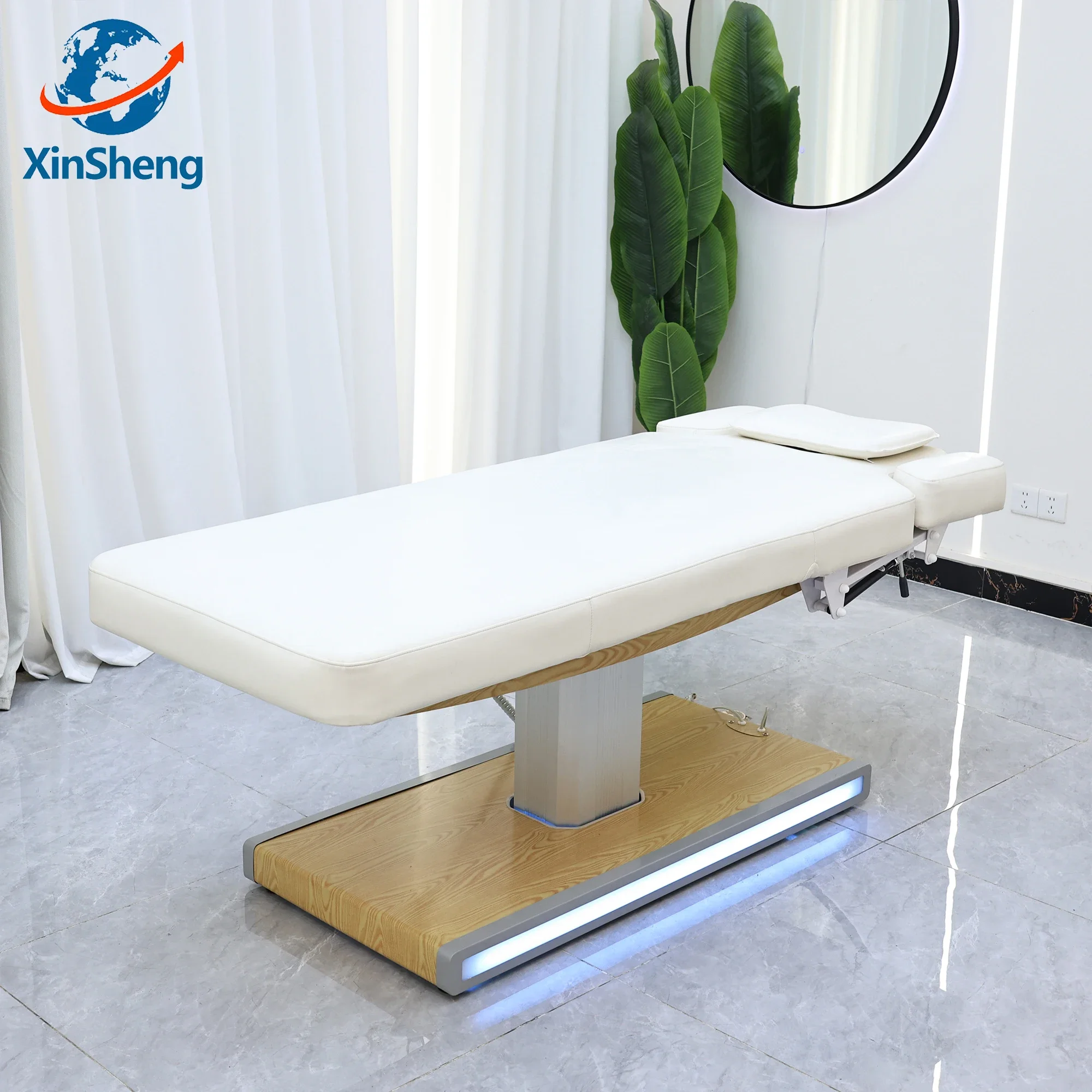 Xingsheng cama elétrica de cuidados de beleza, mesa de massagem de hidroterapia facial, cadeira de salão de beleza, camas de cílios, cadeiras de massagem para pés, móveis de spa