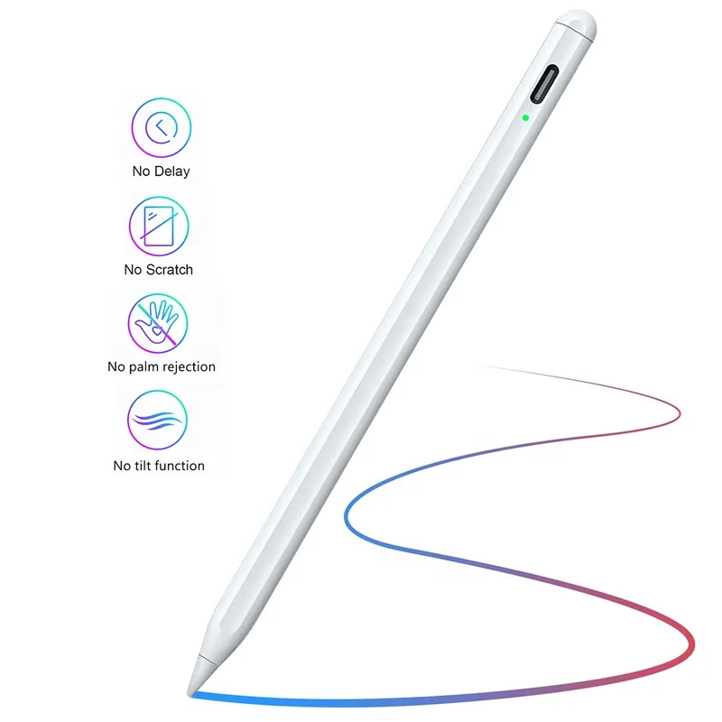 Palm Rejection Active Tablet Disc Metal Capacitive Universal Pencil Stylus Pen For iPad Touch Screens