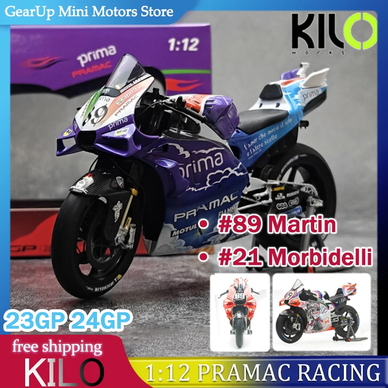 

KILO 1:12 Ducati Desmosedici GP24 Pramac Racing #89 Martin #21 Morbidelli Catalan UK GP Alloy Motorcycle Models Collectors Toy