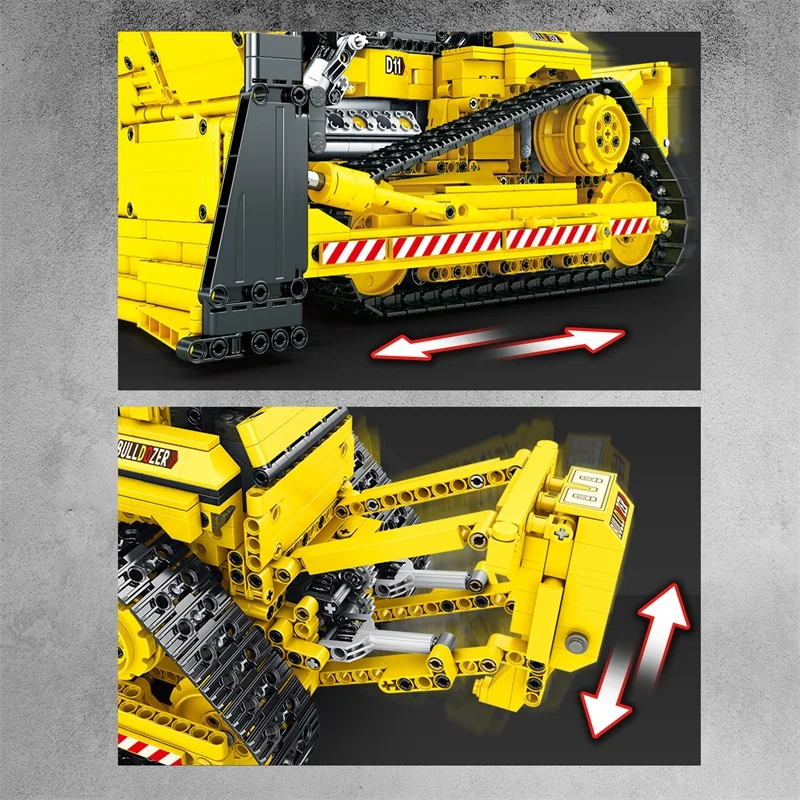 1836 pièces D11 Bulldozer télécommande ingénierie véhicule blocs de construction RC voiture modèle briques bricolage jouets pour enfants cadeaux d'anniversaire