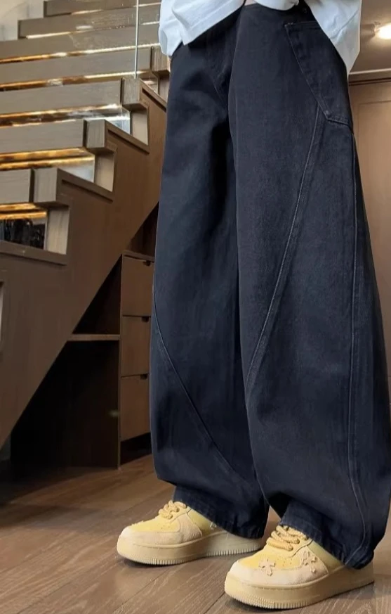 Jeans for Men 2025 New Loose Straight Leg Winter Thick Wide Leg Work Pants