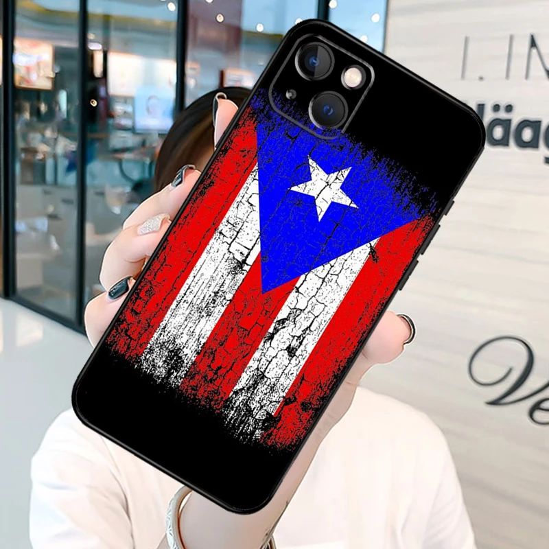 Puerto Rico Flag Phone Case For iPhone 12 11 13 14 15 16 Pro Max Plus Silicone Cover For iPhone XR X XS Max