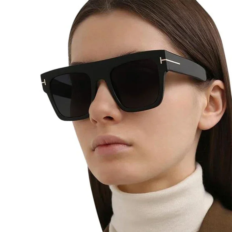 

Fashion Square Sunglasses for Women Men Sports Driving Sun Glasses Anti-Glare 100% UV Protection Metal T Word Design