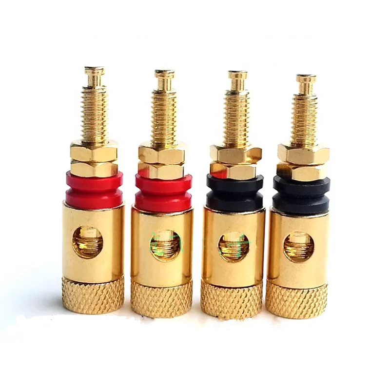 1PCS Pure Copper gold-plated amplifier speaker wiring terminal Banana socket 0502 wiring terminal 4MM