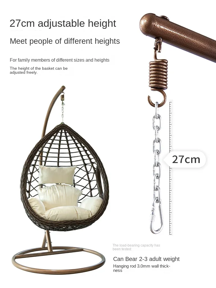 

Wyj Lazy Cradle Chair Home Bird's Nest Small Apartment Rocking Chair Single Rattan Swing Hanging Basket Rattan Chair