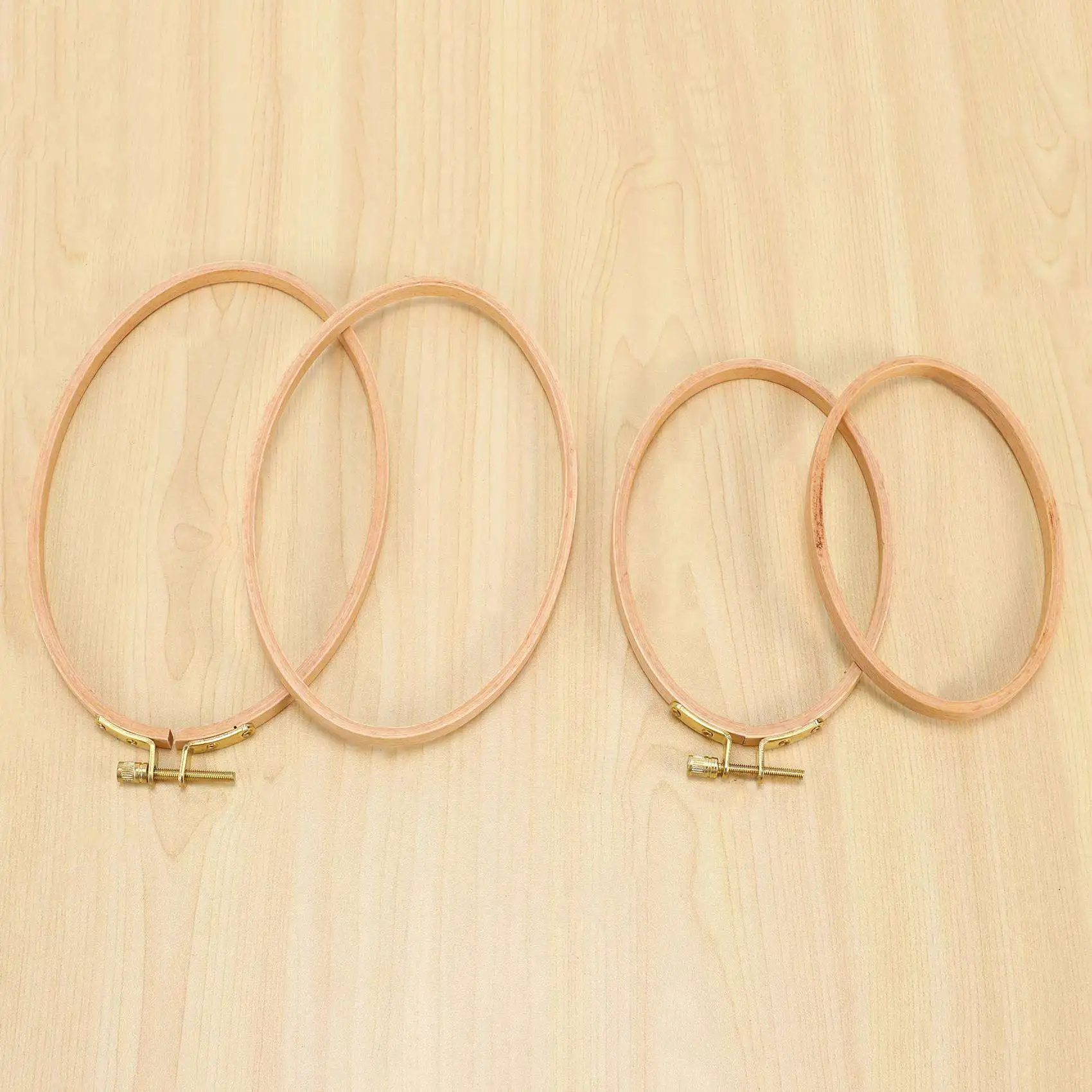ABGH-4 Pieces Oval Embroidery Hoops Include 1 Piece 8.3 X 5.4 Inch And 1 Piece 6.3 X 4.1 Inch Cross Stitch Hoops Ring