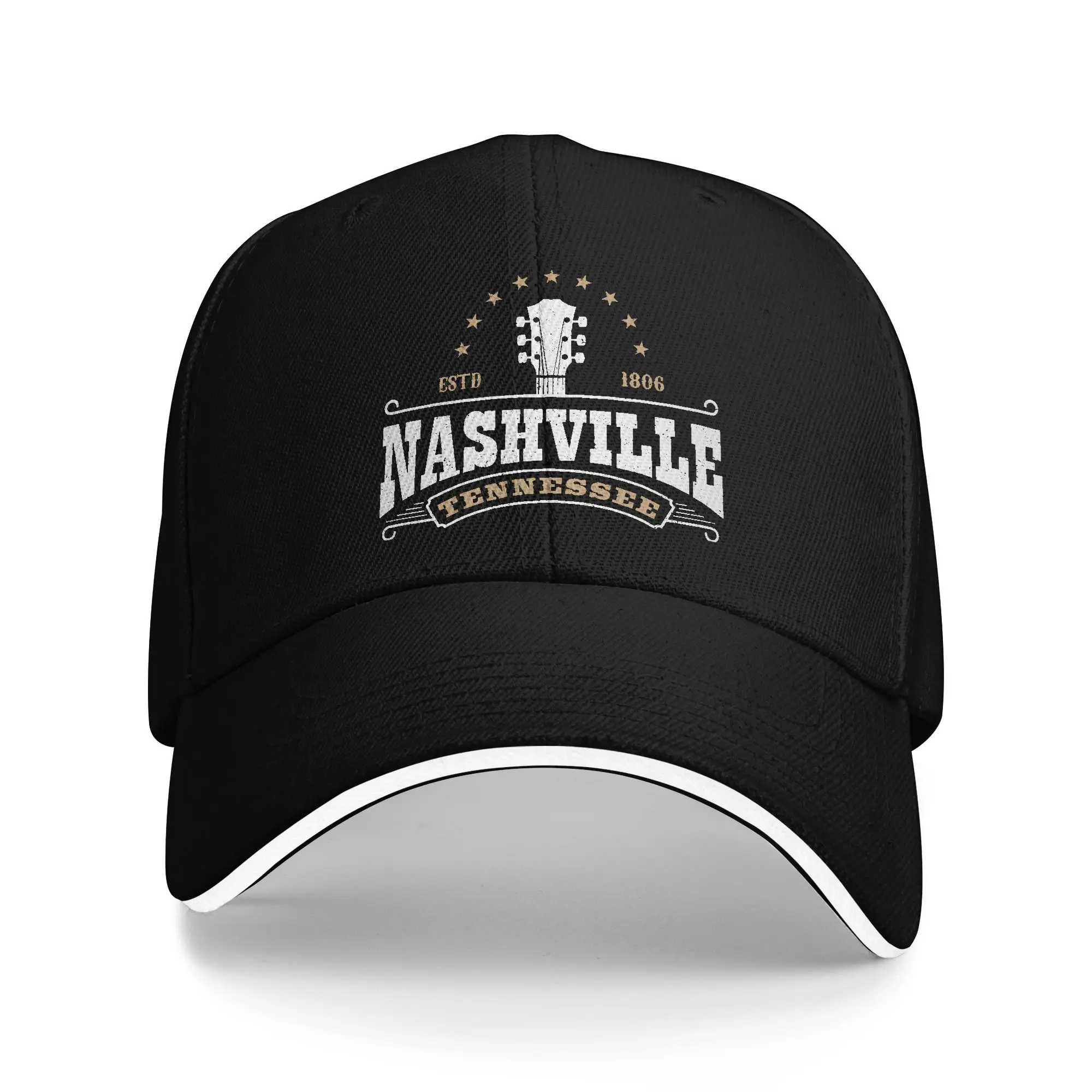 Hot Sale Guitar Nashville Tennessee Musician Gift Baseball Cap  Relaxed Fit Golf Hat Man  Airport Travel Golf Hat Man