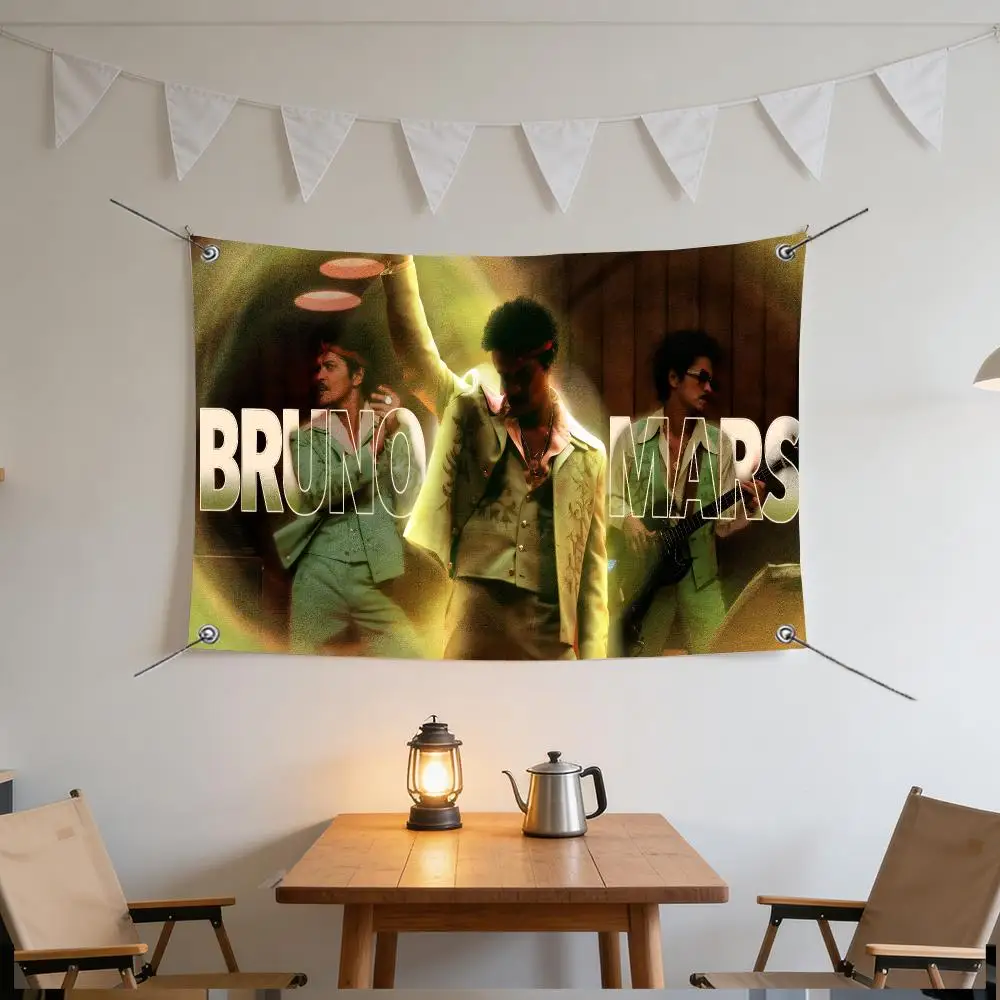 Music Modern Rap Bruno Mars Flags Specialized for indoor and outdoor home decorations, outdoor camping, and bar parties