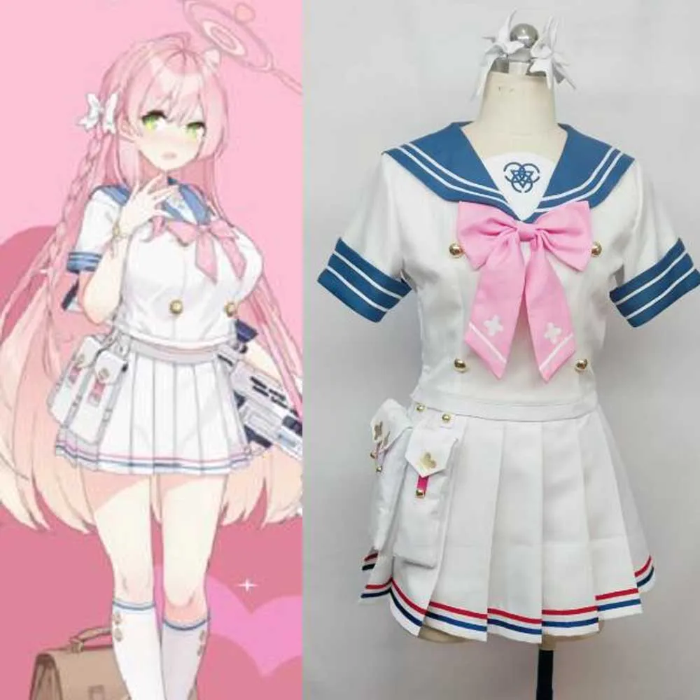 Anime Blue Archive Urawa Hanako Sailor Suit Cosplay Costume  Halloween Party Dress