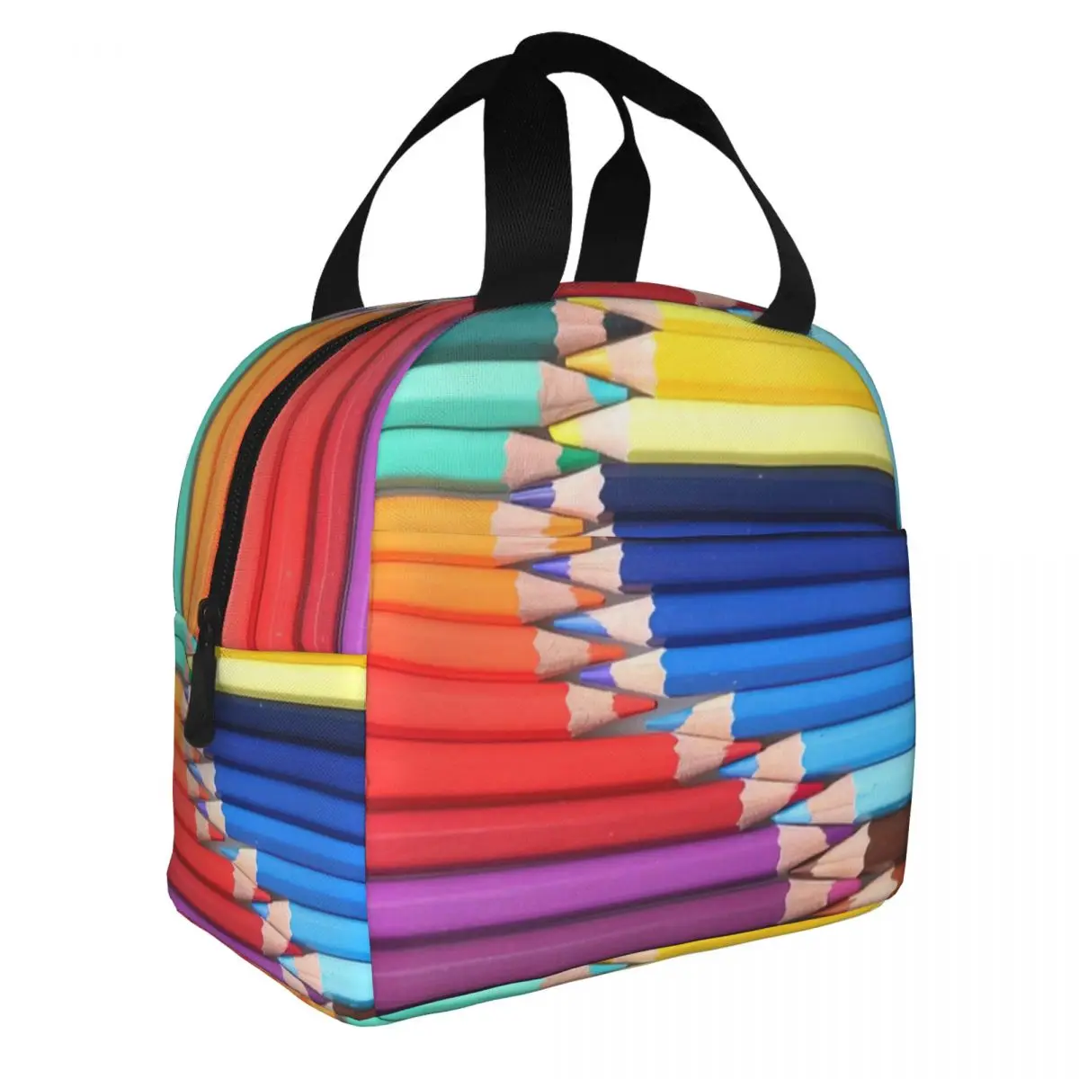 Farb stift durch bunte Liebhaber Mittagessen Bento Taschen tragbare Aluminium folie verdickt Thermo tuch Lunch Bag für Frauen Männer Junge