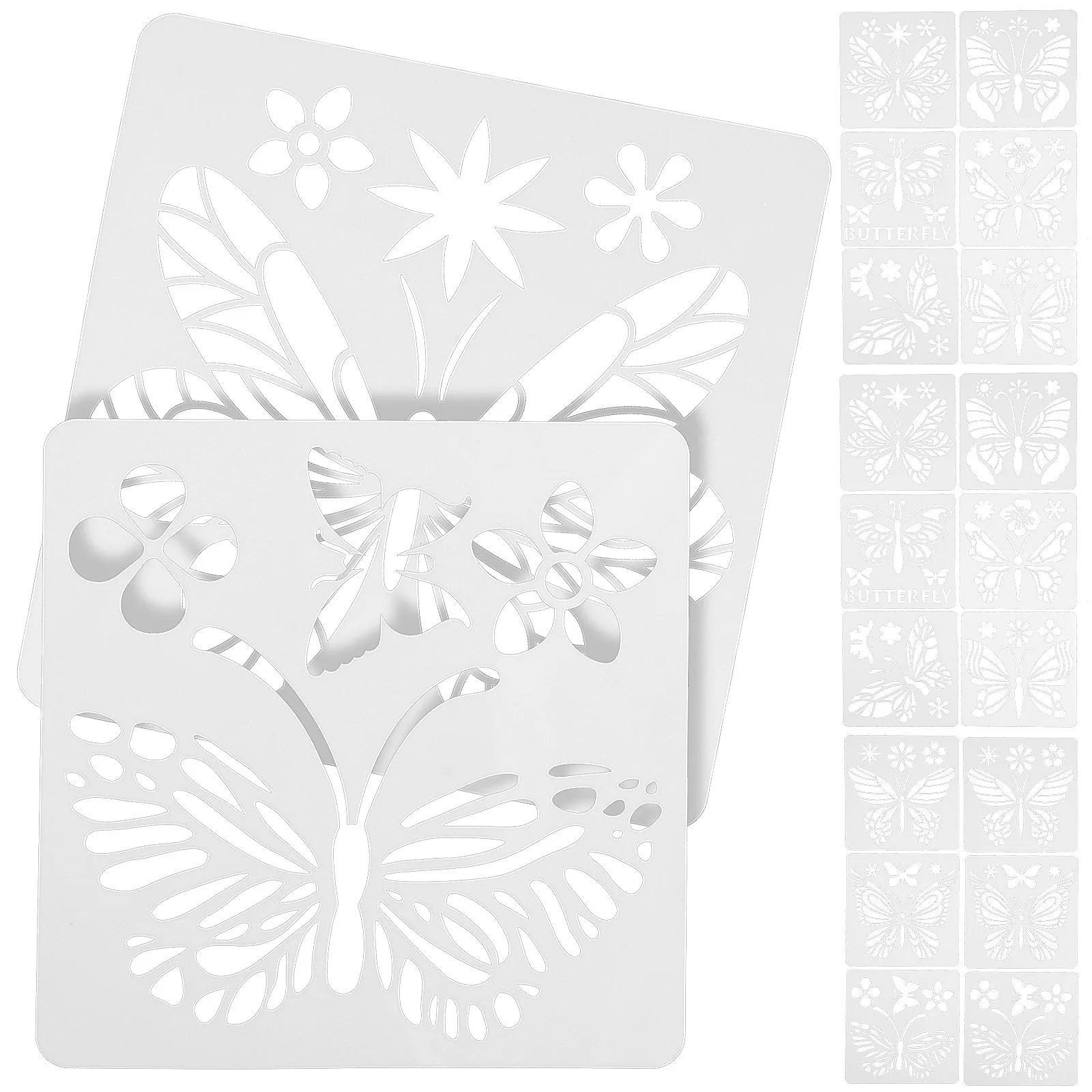 

2Sets Painting Stencils Butterfly Crafts Template Set Smooth Edge Safe for Kids Creative Graffiti Art Making Long Service Life