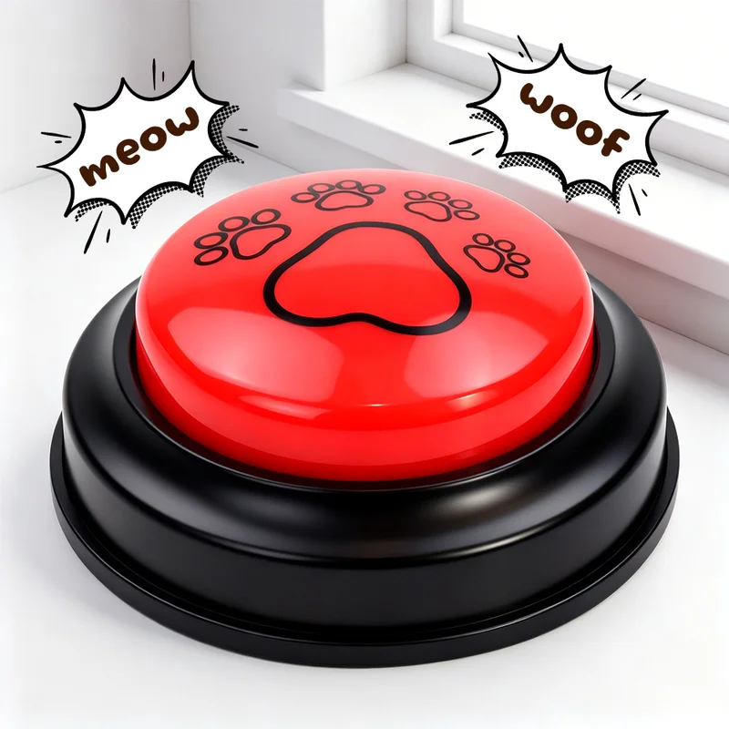Pet Sound Button Buzzer, Dog Bark & Cat Meow Voice Effect Toy, Funny Interactive Prank Toy for Family Party Holiday Gifts