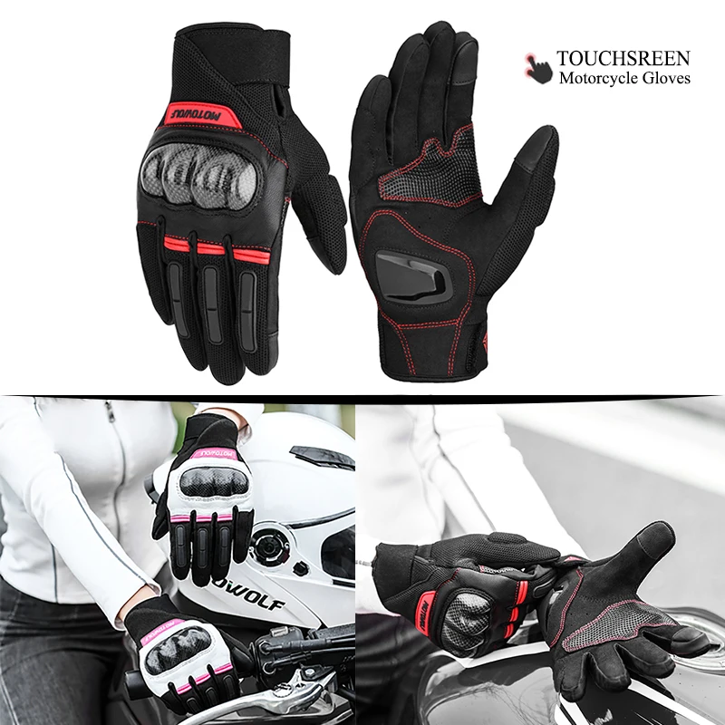 

Women Motorcycle Gloves Leather Gloves Summer Goatskin Warm Touch Screen Antislip Cycling Full Finger Motocross Glov 오토바이 장갑