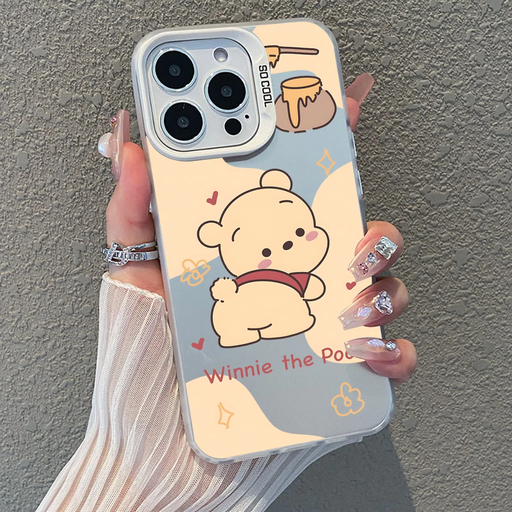 

Miniso Funny Winnie the Pooh Clear Phone Cases for iPhone 17 Pro Max 14 13 12 11 16 15 Pro Max Shockproof Fashion Retro Fundas