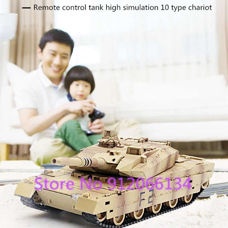 New Update 40CM Large Size Type 10 Main Battle 2.4G RC Tank 40Mins 330 Degree Turret Rotation Independent Suspension Shock Tank