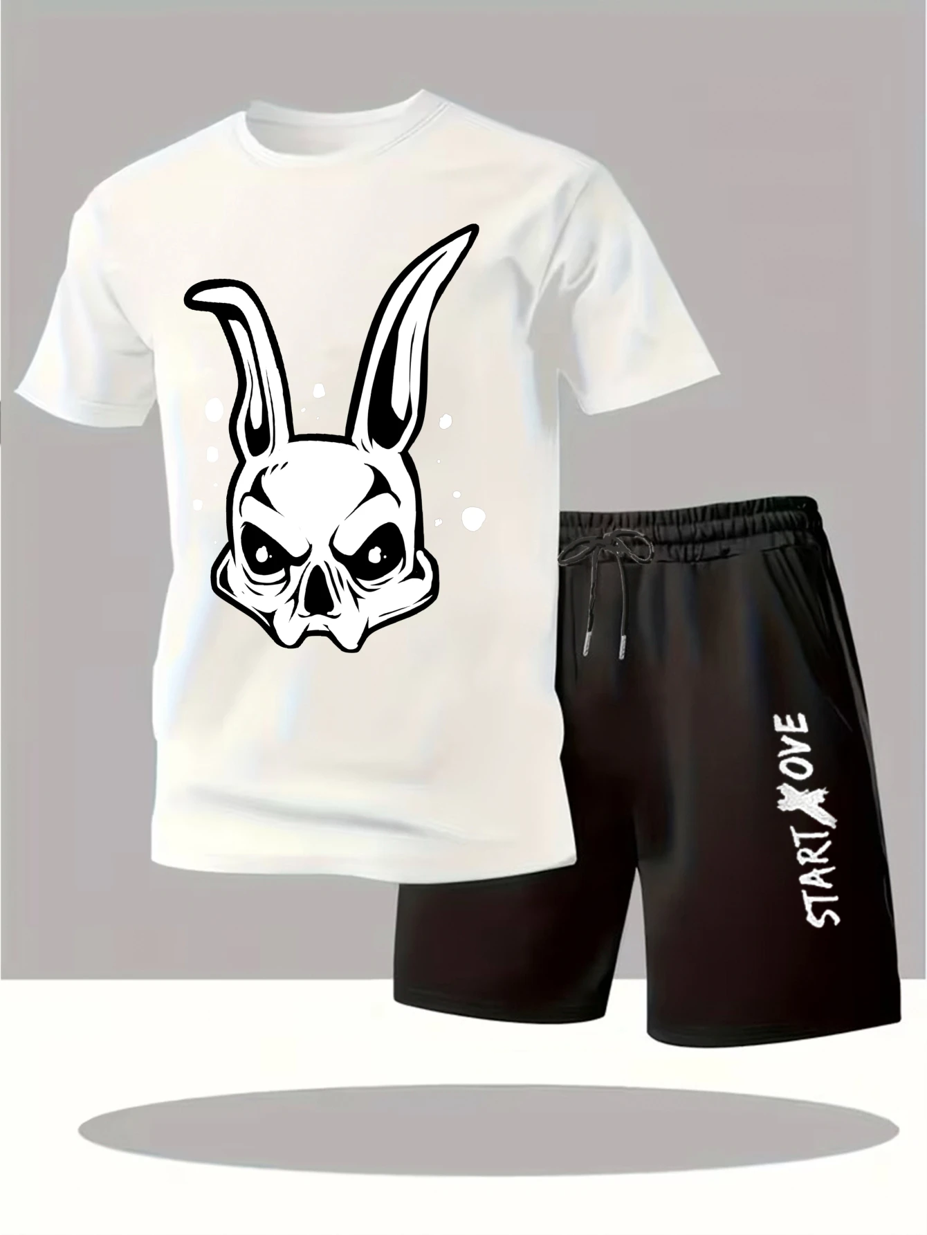 

Мужские комплекты 2025: Новинка! Модный принтованный спортивный костюм-тройка для мужчин, комплект одежды с коротким рукавом и графическим принтом.