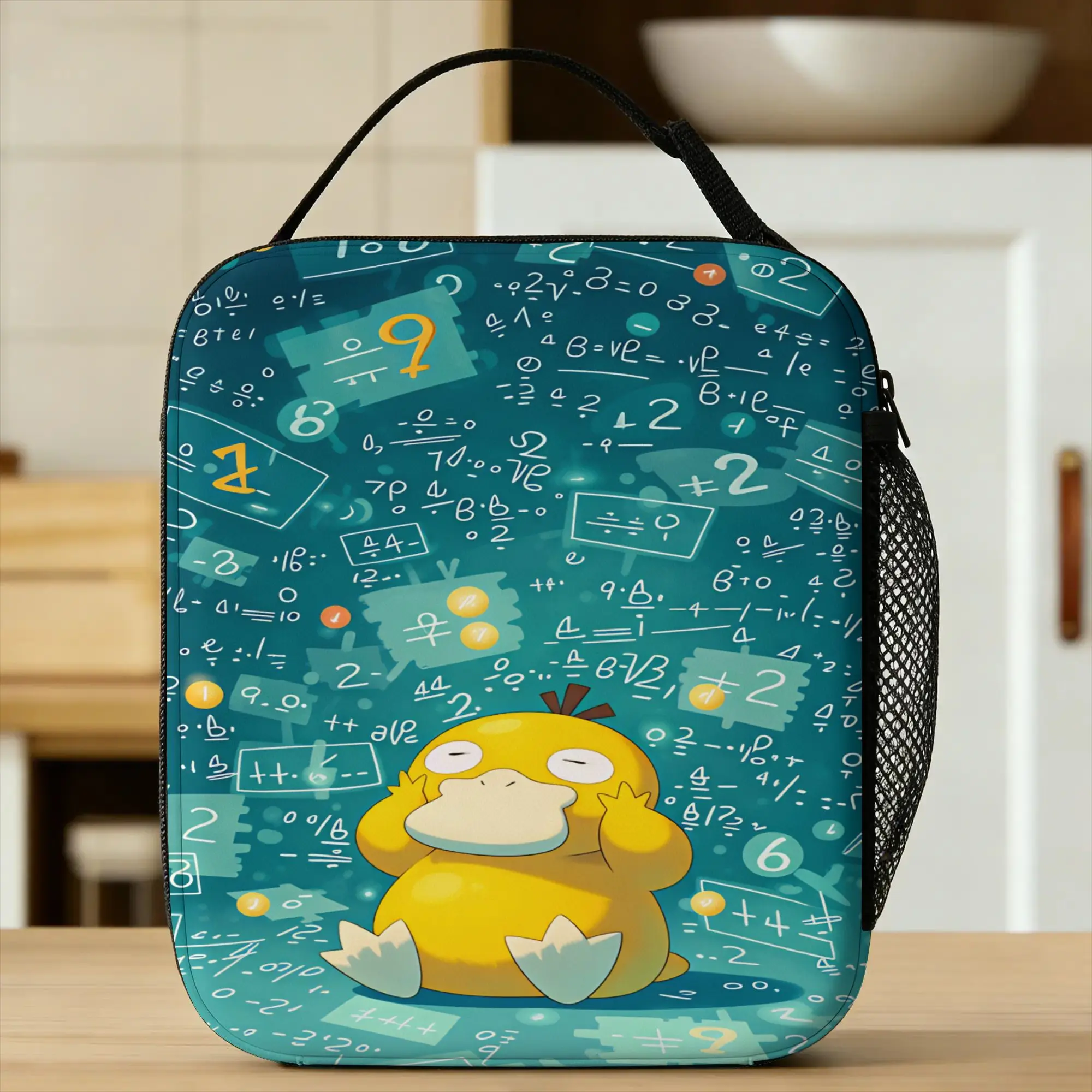 Psyduck Lunch Bag Pokemon Character Vintage Lunch Box For Women Outdoor Picnic Convenient Cooler Bag Oxford Thermal Lunch Bags
