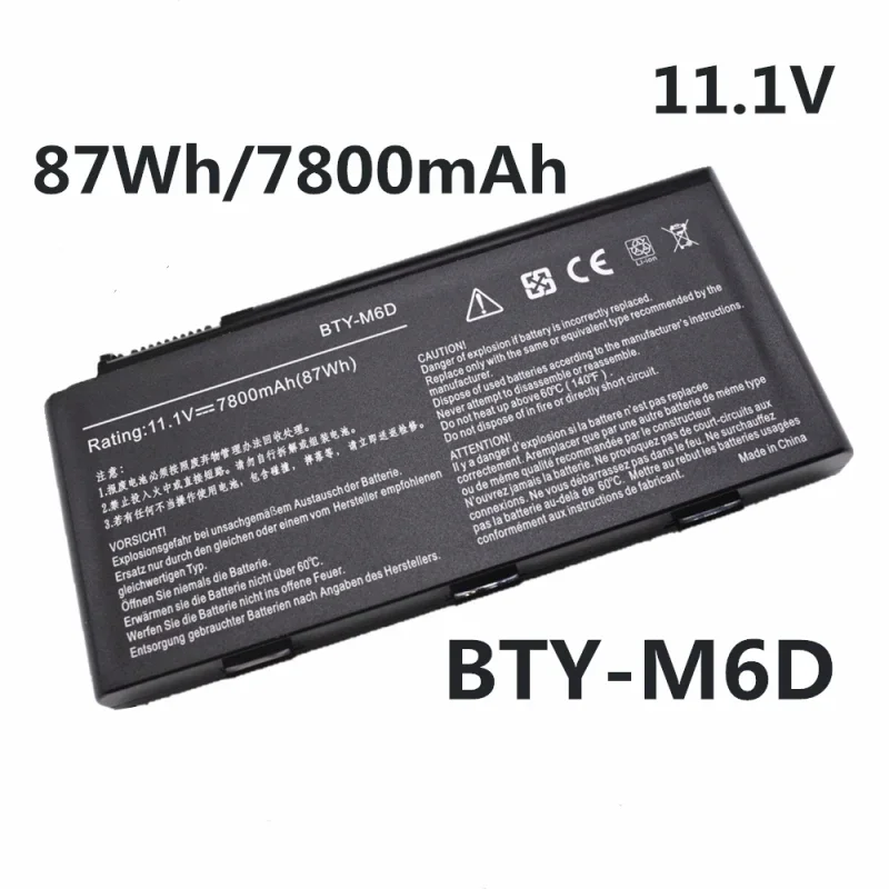 

BTY-M6D 11.1V 87Wh Laptop Battery for MSI GT60 GT70 GX780R GX680 GX780 GT780R GT660R GT663R GX660 GT680R GT783R 9CELLS