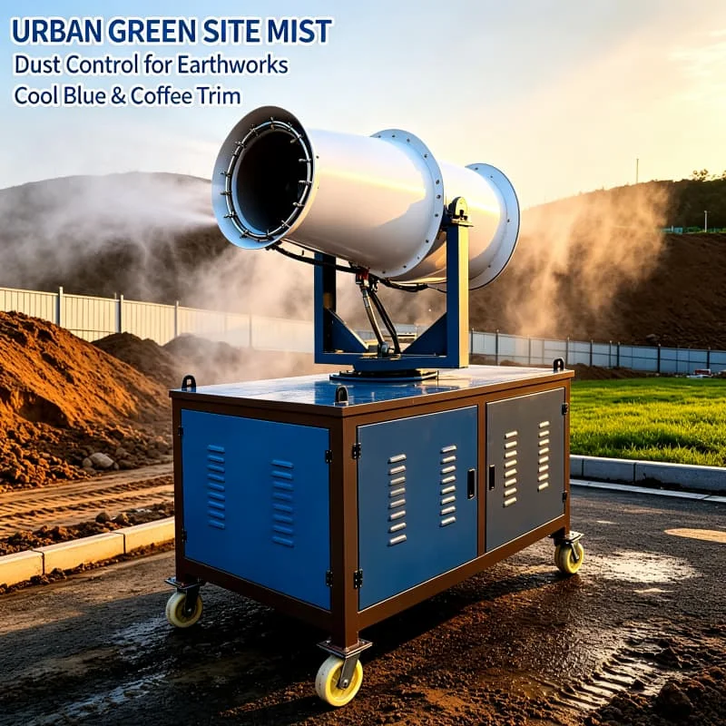Full Circle Fog Cannon Sprayer Machine 60m Throw 350 Degree Rotation For Port Terminal Bulk Material Yard Customized